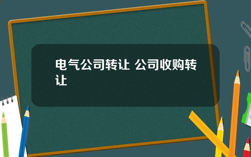 电气公司转让 公司收购转让